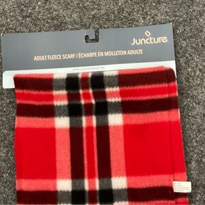 NWT Juncture Red Plaid Fleece Scarf